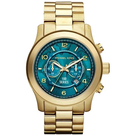 michael kors men's oversized chronograph watch|Michael Kors turquoise face watch.